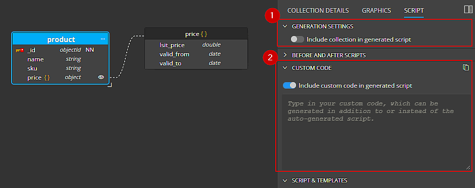 Custom code for advanced JSON schema for MongoDB