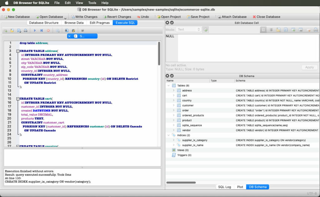 DB Browser for SQLite. A nice open source tool for running SQL scripts.