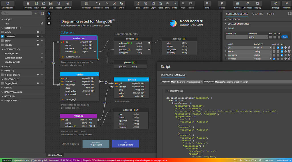 Moon Modeler Data modeling tool on Ubuntu Linux