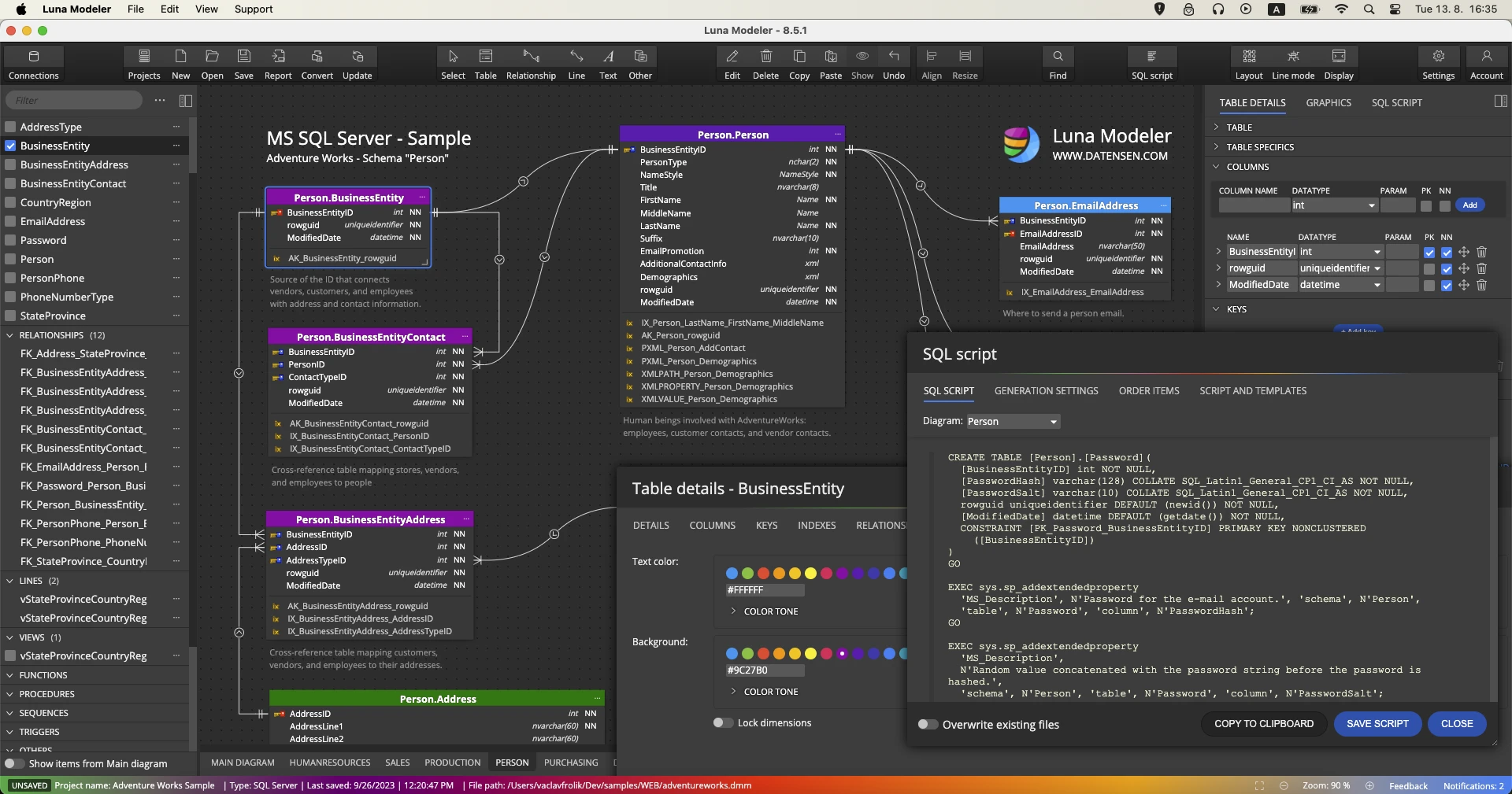 ER Diagram Tool - Luna Modeler