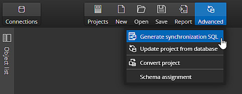 Generate synchronization SQL - button on the main toolbar