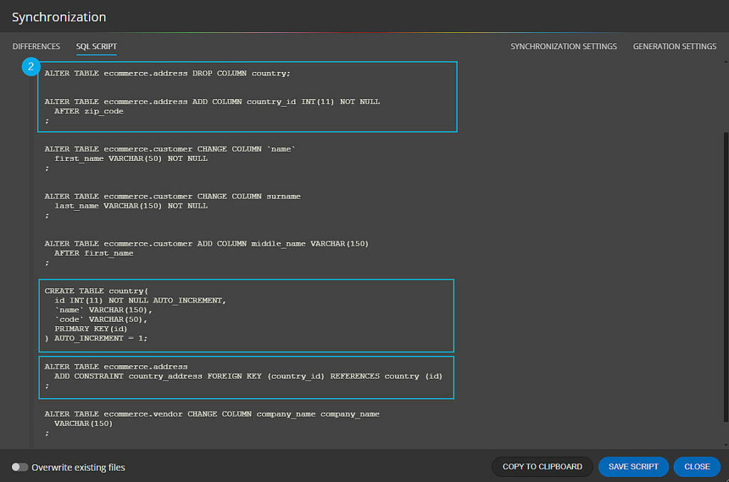 Alter statements created by Luna Modeler - data modeling tool for relational databases.