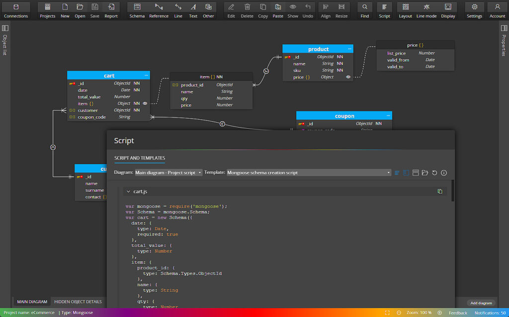 Converted project from MongoDB to Mongoose.