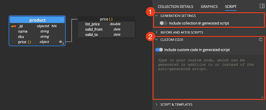 Custom code for advanced JSON schema for MongoDB